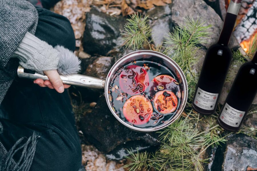 Roter Weinbergpfirsich Punch