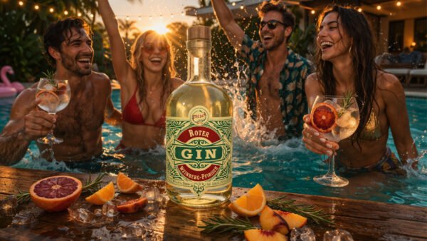 Roter Weinbergpfirsich-Gin